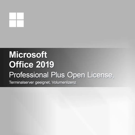 Microsoft Office 2019 Professional Plus Licença Aberta, compatível com Terminal Server, licença por volume