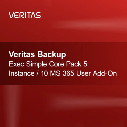 Veritas Backup Exec Simple Core Pack 5 Instance / 10 MS 365 uživatelský doplněk